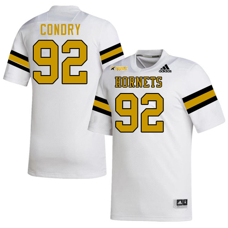Alabama State Hornets #92 Chevalier Condry College Football Jerseys Stitched Sale-White